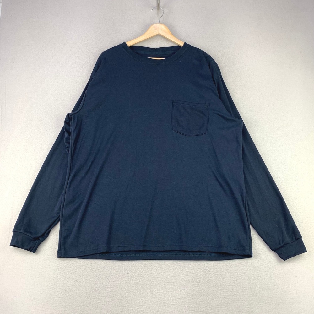 Drifire FR Shirt Mens Large Blue Flame Resistant Power Dry Long Sleeve Workwear
